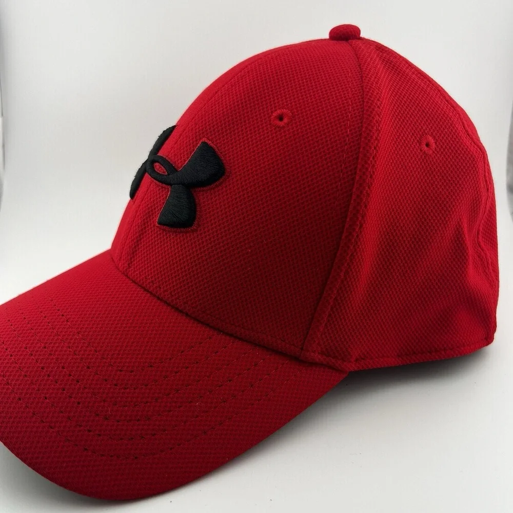 Under Armour Blitzing Stretch Fit Hat L/XL Red Black UA Classic Fit Cap